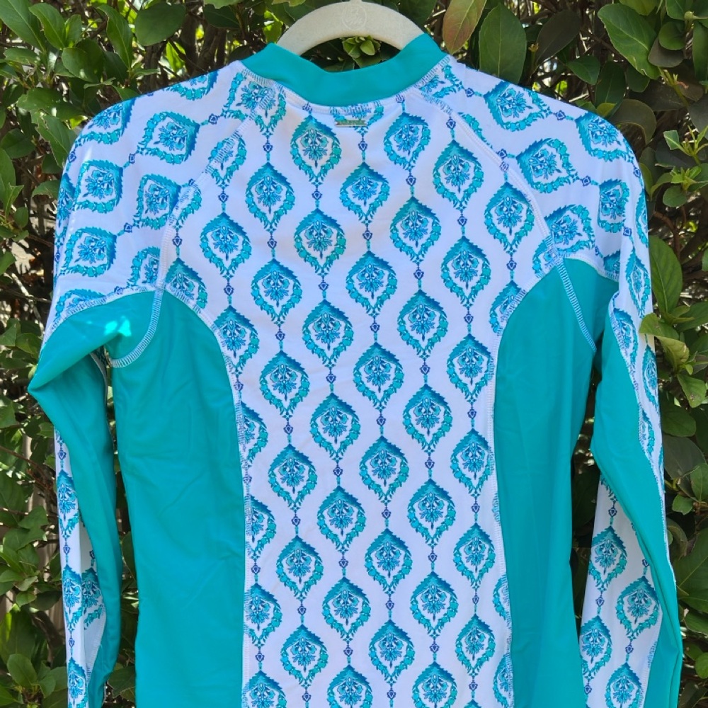 Cabana Life Teal White Long Sleeve Santorini Unisuit size L New - Picture 7 of 16